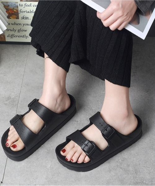 厚底 サンダル ダブルストラップサンダル レディース : ZOZOTOWN Yahoo