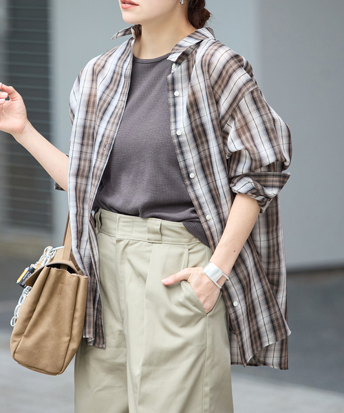 ジャーナルスタンダード　コットンシルクチェック シャツ JOURNAL STANDARD（ジャーナルスタンダード） ブラウス シャツ