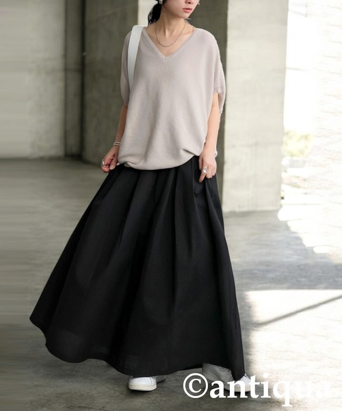 「antiqua」 フレアスカート ONESIZE チャコールグレー レディース_画像3