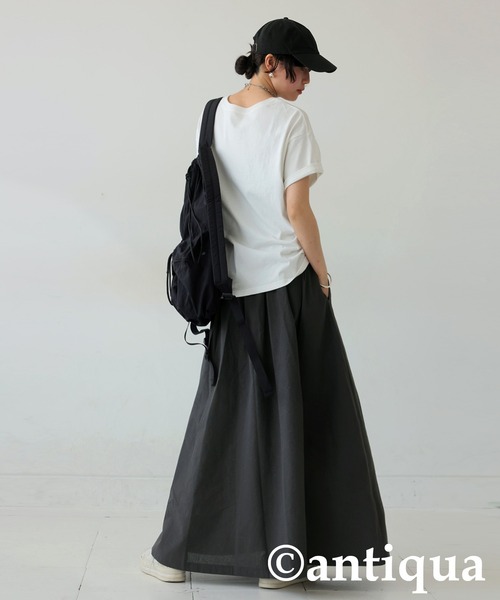 「antiqua」 フレアスカート ONESIZE チャコールグレー レディース_画像8