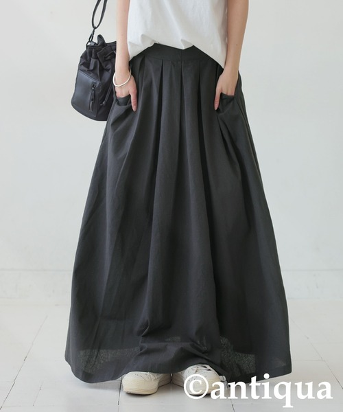 「antiqua」 フレアスカート ONESIZE チャコールグレー レディース_画像9