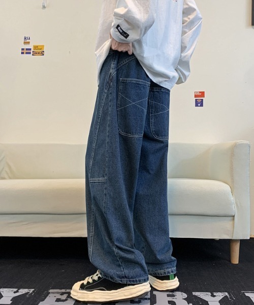 「B.R.U」 デニムパンツ L ブルー メンズ_画像8