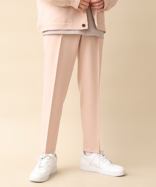 パンツ ウォッシャブルサージワンタックスリムイージーパンツ