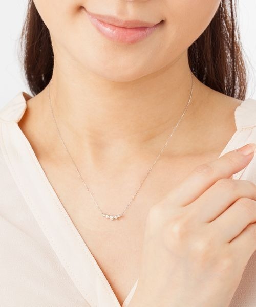 ネックレス K18ホワイトゴールド ネックレス レディースの画像