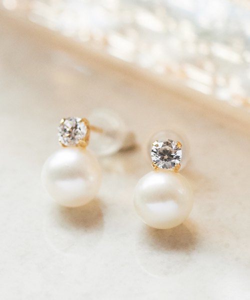 Phoebe（フィービー） ピアス 「K10」ジュエルパールピアス/淡水パール