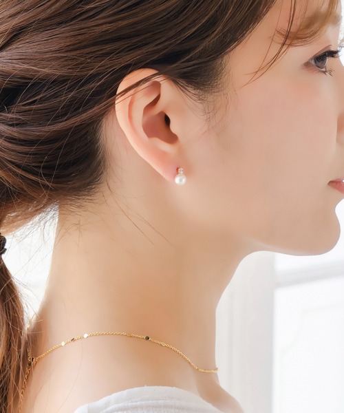Phoebe（フィービー） ピアス 「K10」ジュエルパールピアス/淡水パール