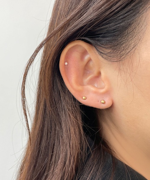 Stella McCartney ☆ メタルピアス ピンク サージカル]キュービック 真珠 ウェディング (2Color) 16G