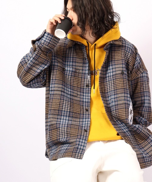 RE730 ミリタリージャケット モッズコート Wool blend plaid wide CPO