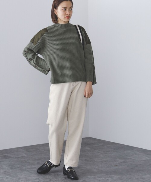 ニット セーター BEAMS HEART / 袖釦 ミリタリーニット レディース BEAMS HEART ニット セーター / 袖釦 ミリタリーニット