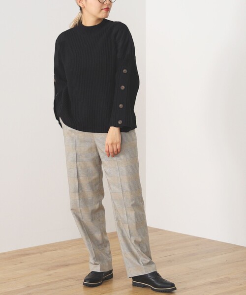 ニット セーター BEAMS HEART / 袖釦 ミリタリーニット レディース BEAMS HEART ニット セーター / 袖釦 ミリタリーニット