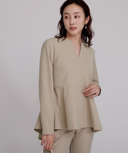 ur's（ユアーズ） tシャツ キーネックペプラムトップス レディース