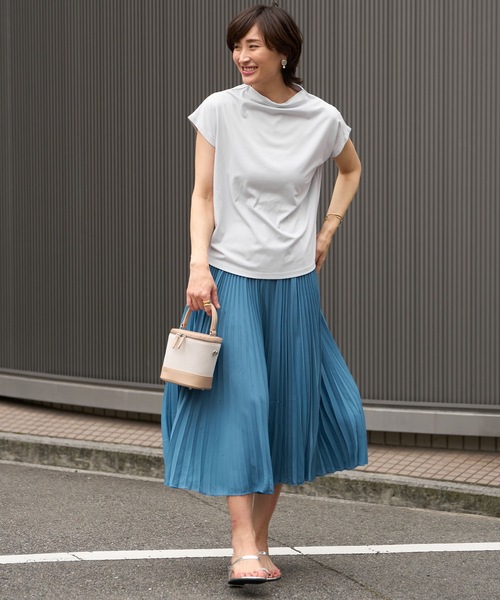 トキドキ tシャツ 冷感ボトルネックフレンチTシャツ レディース