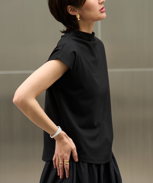 tシャツ 冷感ボトルネックフレンチTシャツ レディース トキドキ tシャツ 冷感ボトルネックフレンチTシャツ レディース