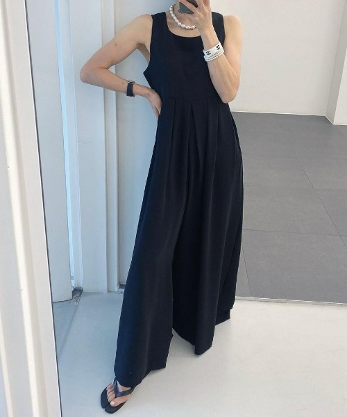アクリス A-K-R-I-S- オールインワン パンツ ロング ノースリーブ 楽天市場】パンツドレス ワンショルダー 肩出し 無地
