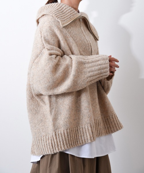 folka.（フォルカ） ニット セーター Z-2-SP 8E7 フロント ジップ