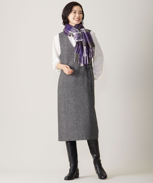 スカート シルクネップ ツイード ジャンパースカート : ZOZOTOWN Yahoo