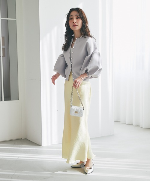 La Boutique BonBon ロングスカート セール】【セットアップ可・ロングシーズン着れる】ニュアンスギャザー
