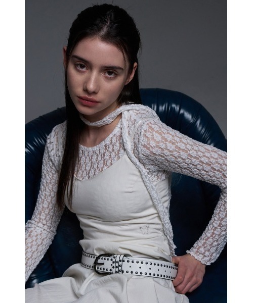 tシャツ A'GEM/9 × .kom 「 FANCY CLUB/ファンシークラブ」 POIN LACE LAYERED TEE/レースレイヤードロン