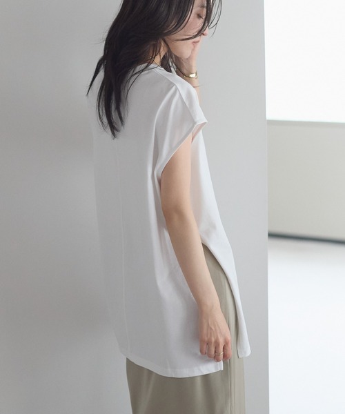 sakishimatokyo tシャツ 「USAコットン」ロングスリットノースリーブT
