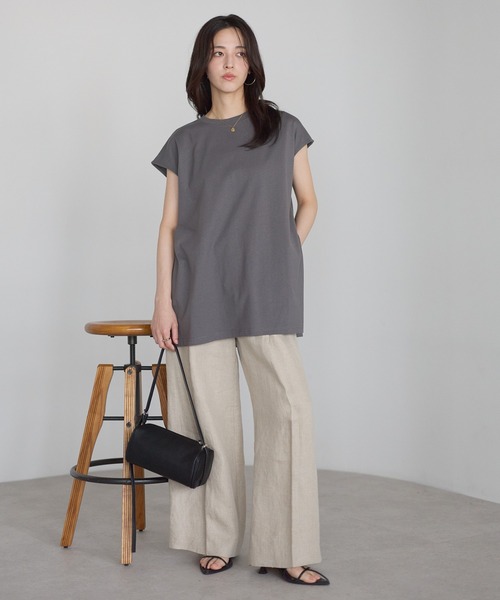 sakishimatokyo tシャツ 「USAコットン」ロングスリットノースリーブT