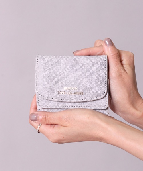 BAYBLO 財布 (CR)「フェイクレザー」三つ折り コンパクト ミニ 財布