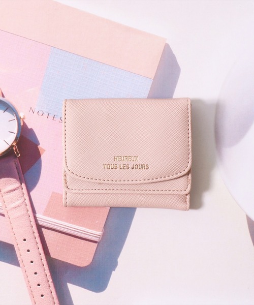 BAYBLO 財布 (CR)「フェイクレザー」三つ折り コンパクト ミニ 財布