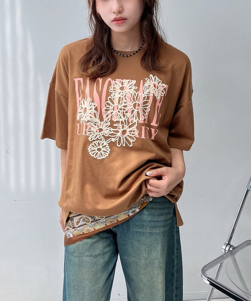 アズノウアズ  花柄刺繍 アズノウアズ 大きいサイズ 花柄刺繍 Tシャツ - メルカリ