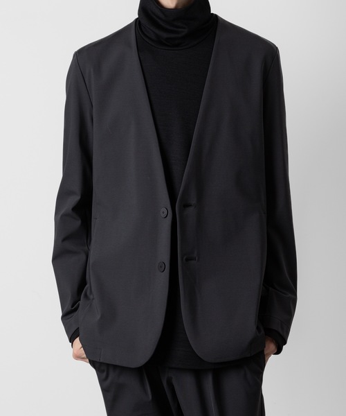 ATTACHMENT ジャケット ノーカラージャケット NY/CO ストレッチ 