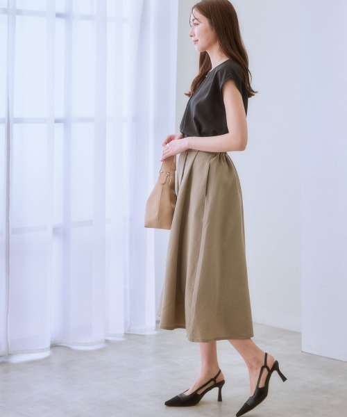 7days Life Styling スカート ジャガード素材フロントタック