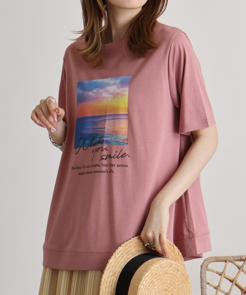 tシャツ BRODIAEA フォトプリントＴシャツ レディース tシャツ BRODIAEA フォトプリントTシャツ レディース