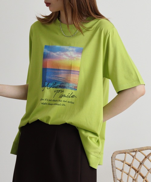 tシャツ BRODIAEA 空×海プリントTシャツ レディース : ZOZOTOWN