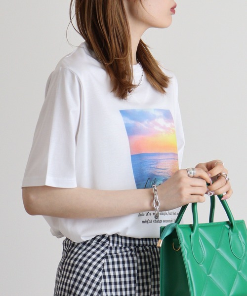 tシャツ BRODIAEA フォトプリントＴシャツ レディース tシャツ BRODIAEA フォトプリントTシャツ レディース