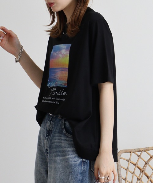 tシャツ BRODIAEA ぷっくり立体ロゴ半袖Tシャツ レディース tシャツ BRODIAEA INSPIRATION ロゴプリント 半袖Tシャツ