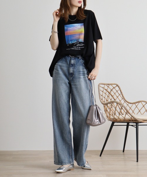 tシャツ BRODIAEA 空×海プリントTシャツ レディース : ZOZOTOWN