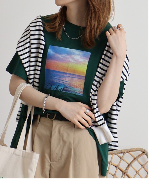 tシャツ BRODIAEA 半袖シンプルロゴカットソー レディース セール】BRODIAEA つぶつぶロゴ半袖Tシャツ（Tシャツ/カットソー