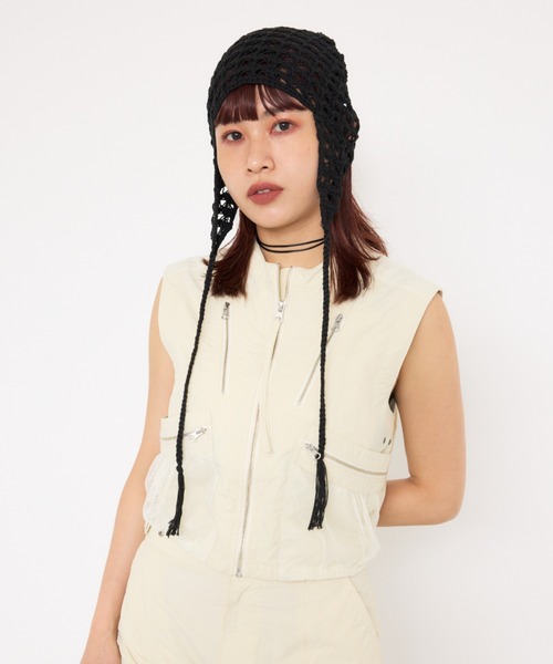 完売品　soduk フラットニットキャップ　flat knit cap SLY ニット帽 ニットキャップ MESH KNIT FLAP CAP メッシュ