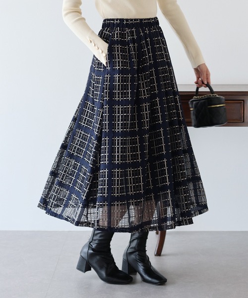 タグ付き未使用！MADISONBLUE アルパカウール フレア ビッグチェック マルタンガルバックフレアコート （その他アウター