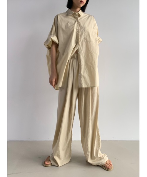 スウェットパンツ ジャージ 「 UNISEX 」ツータックナイロンワイドパンツ レディース | Didot.showroom | 05