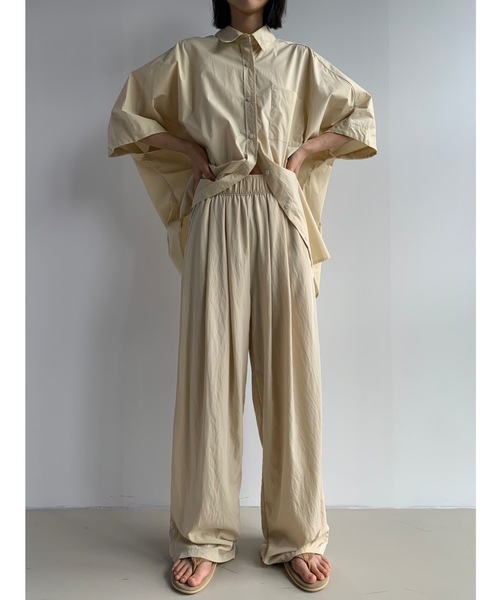 スウェットパンツ ジャージ 「 UNISEX 」ツータックナイロンワイドパンツ レディース | Didot.showroom | 06
