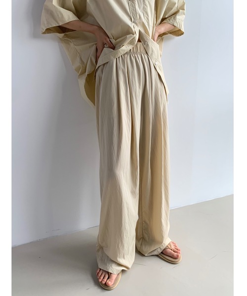 スウェットパンツ ジャージ 「 UNISEX 」ツータックナイロンワイドパンツ レディース | Didot.showroom | 08