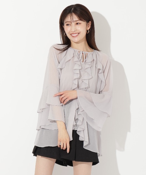 うどん❗バタフライチュールチュニック　　新品　チュールトップス AND COUTURE（アンドクチュール） チュニック バタフライチュニック