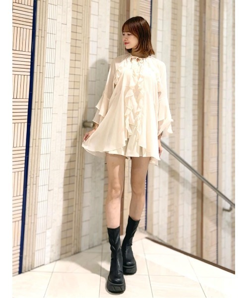 うどん❗バタフライチュールチュニック　　新品　チュールトップス AND COUTURE（アンドクチュール） チュニック バタフライチュニック