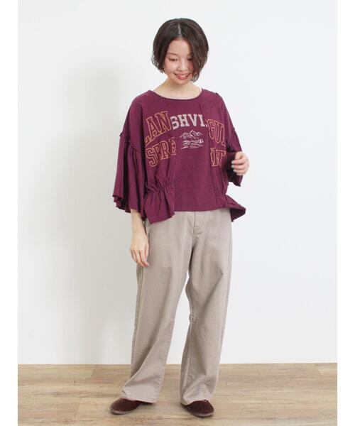 Samansa Mos2 tシャツ 切替ロゴTシャツ レディース : ZOZOTOWN