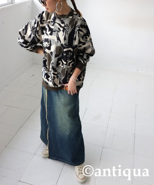 antiqua（アンティカ） ニット セーター 迷彩柄ニット レディース