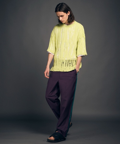 MAISON SPECIAL 「MAISON SPECIAL」 半袖ニット 1 ライム メンズ  