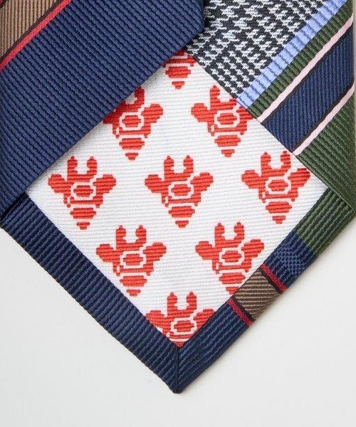giraffe ネクタイ レジメングレンチェックチップ小紋タイ