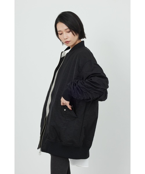 イートミー　MA_1　ロングブルゾン　ブラック Limue ブルゾン アウター MA-1ロングブルゾン レディース : ZOZOTOWN