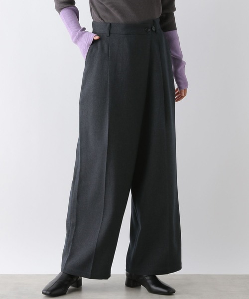 えぬ LEPSIM（レプシィム） パンツ ストレッチウールライクラップパンツ