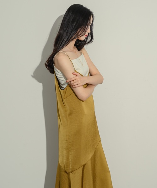 夏　IENA Deveauxフラワープリント キャミワンピース　サテン 最終価格 夏 IENA Deveauxフラワープリント キャミワンピース