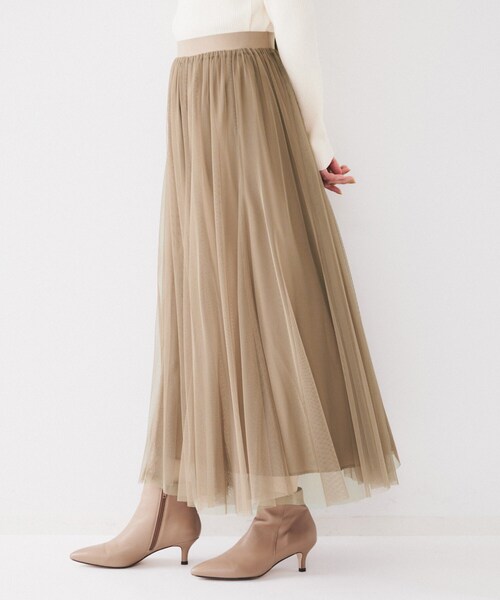 【新品未使用】UNTITLED スカート　ベージュ UNTITLED スカート チュールスカート レディース : ZOZOTOWN